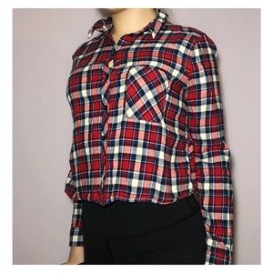 H&M cropped flannel